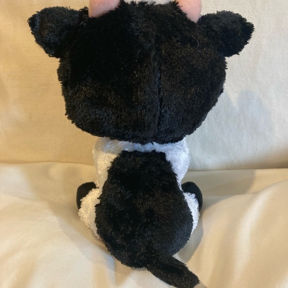 BUTTER TySilk Beanie Boos Collection TY Silk Cow Big Eye Plush Soft Black/White - Picture 3 of 6